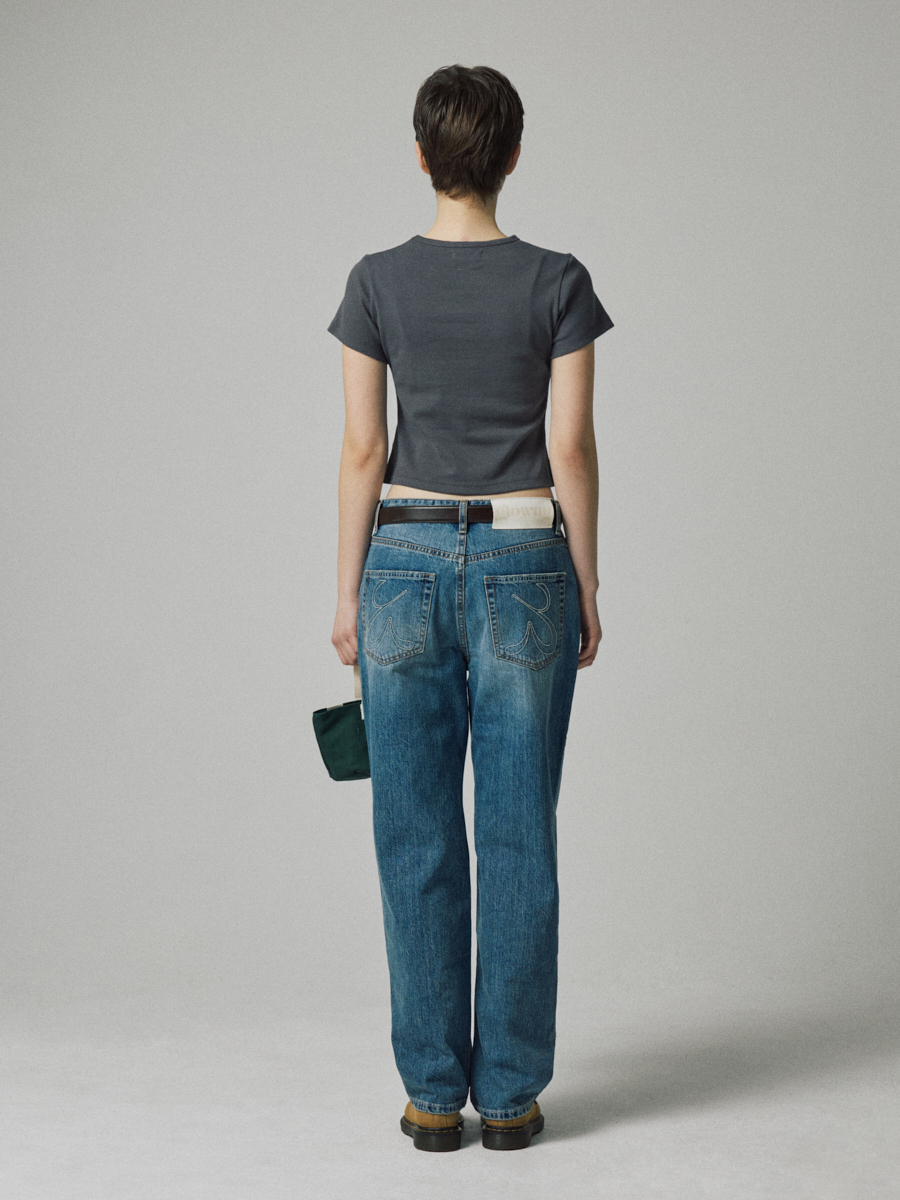 パンツ GLOWNY 93 MIDRISE LOOSE FIT JEANS BLACK 93 MID-RISE LOOSE FIT JEANS (BLACK) - GLOWNY
