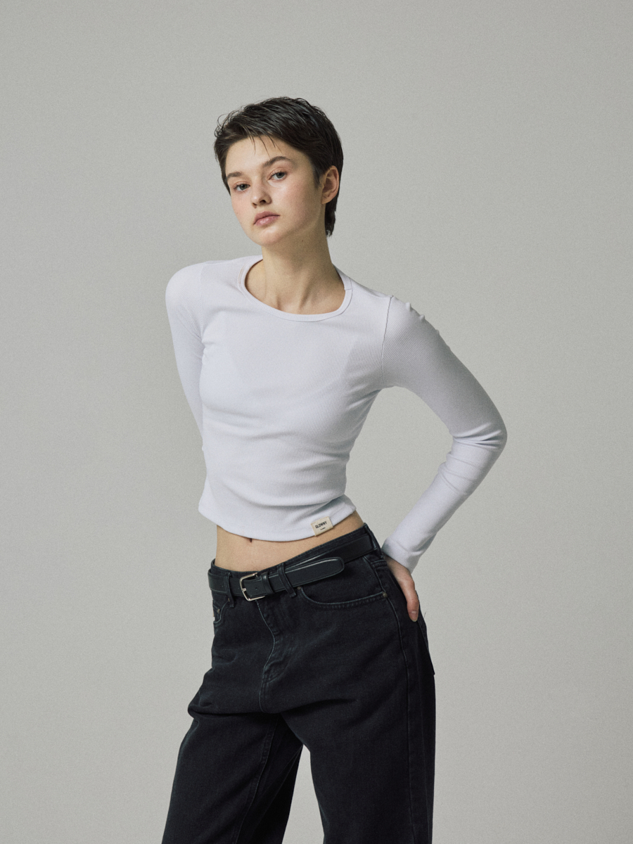 ☆人気☆【GLOWNY】☆G CLASSIC RIB CREW NECK LONG SLEEV.E☆ G CLASSIC RIB CREW NECK LONG SLEEVE (BLACK) - GLOWNY