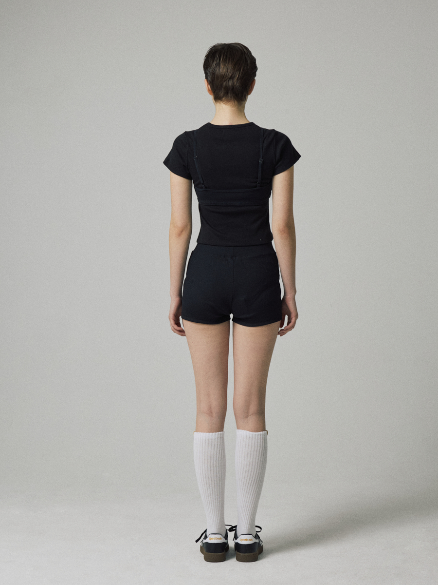 ◆GLOWNY◆ G CLASSIC RIB SHORTS BLACK GY23CLBST001BK MUSINSA | GLOWNY G CLASSIC RIB SHORTS (BLACK)