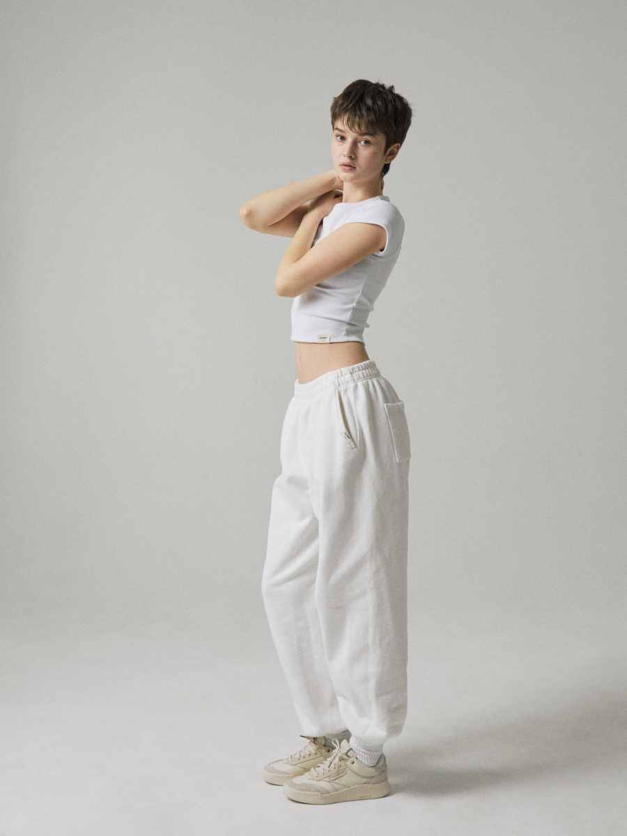 MUSINSA | GLOWNY G CLASSIC WASHED SWEATPANTS (WHITE)