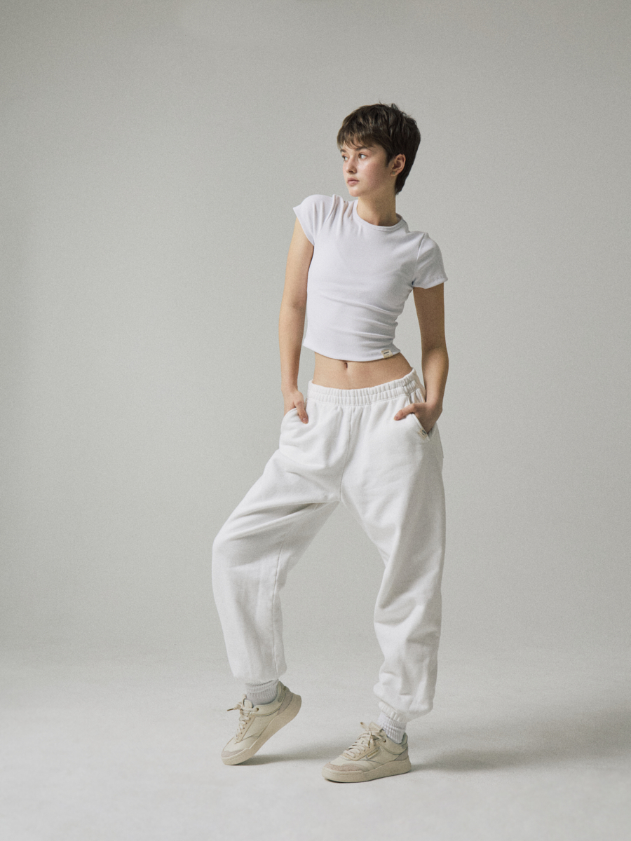 ★GLOWNY★ G CLASSIC WASHED SWEATPANTS (WHITE) G CLASSIC WASHED SWEATPANTS (WHITE) - GLOWNY