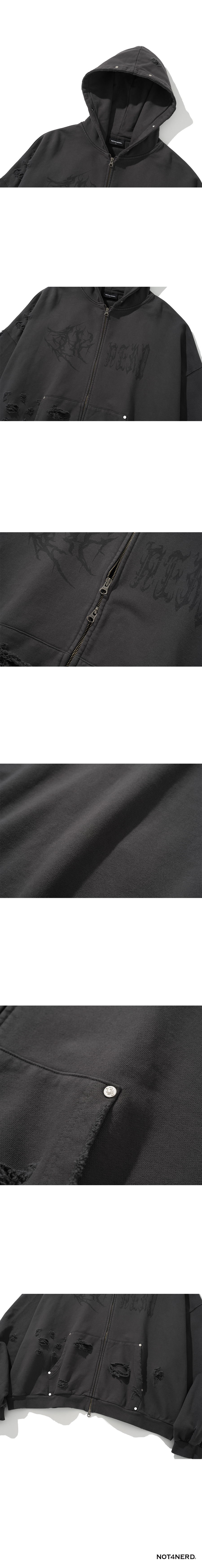 [NOT4NERD] Stud Half Logo Pigment Hood Zip/追跡付 NOT4NERD] Stud Half Logo Pigment Hood Zip/追跡付 (NOT4NERD