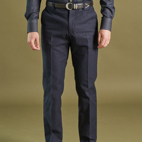 Прямые хлопковые брюки ALCPT004_navy