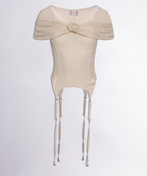 MUSINSA | SCULPTOR Corset U Neck Tee Raw