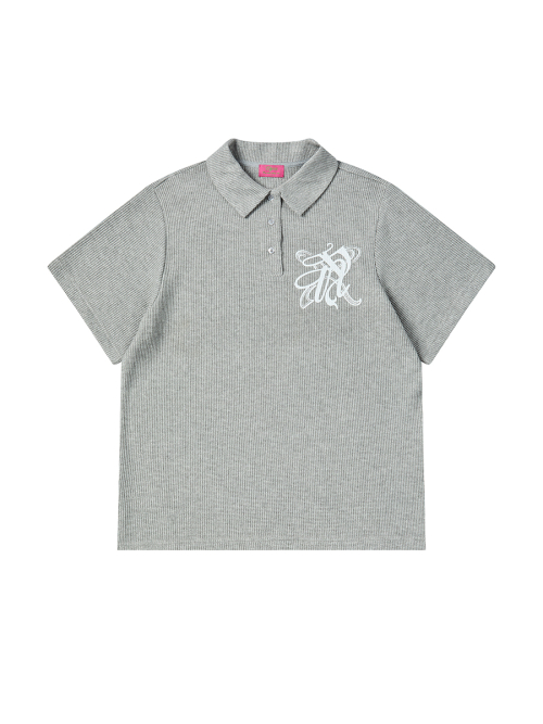 EMBLEM PIQUE TEE серый