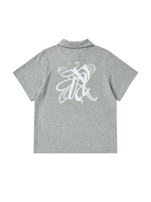 EMBLEM PIQUE TEE серый