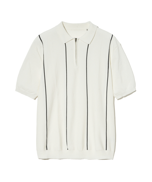 Вязаное поло на молнии в полоску 86-IROJ020, 5 colors