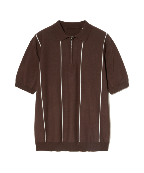 Вязаное поло на молнии в полоску 86-IROJ020, 5 colors