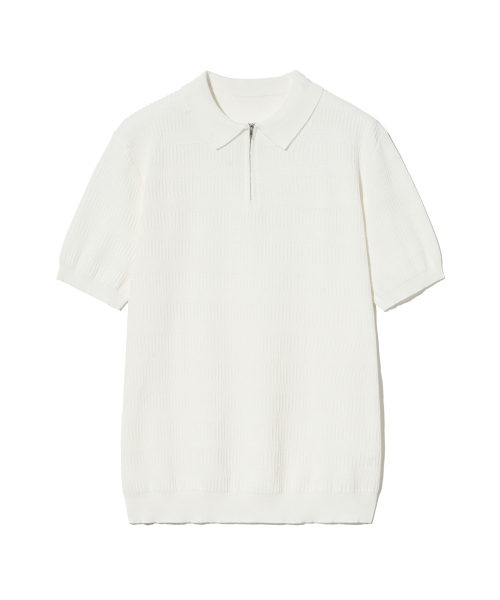 Трикотажное поло на молнии 86-IROJ021 Square Shape 4colors