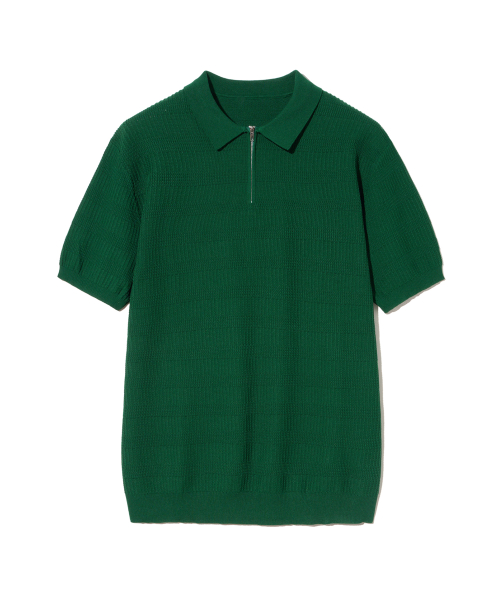 Трикотажное поло на молнии 86-IROJ021 Square Shape 4colors