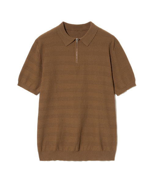 Трикотажное поло на молнии 86-IROJ021 Square Shape 4colors