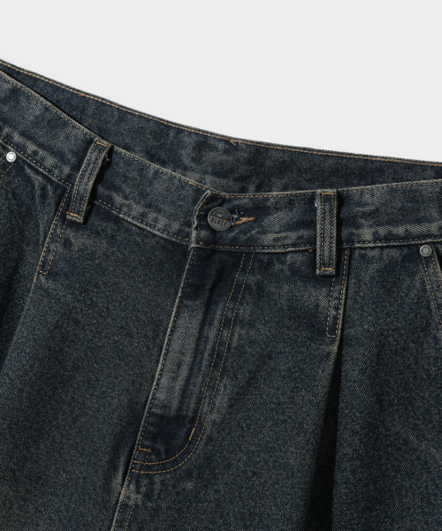 Bio-washing Carpenter Bermuda Denim Pants_Yellow Washing thumbnail 5