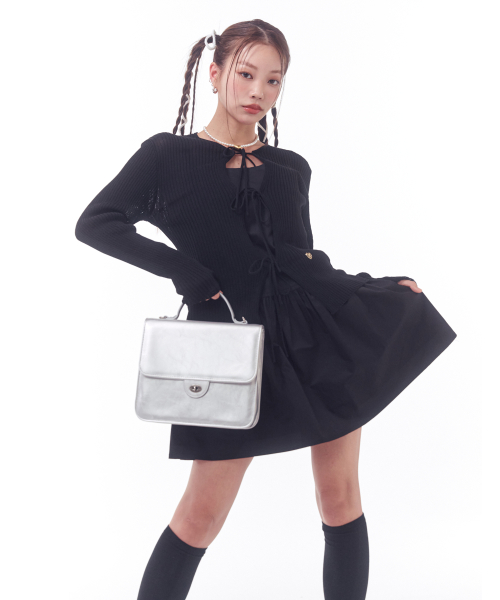 RIBBON STRING KNIT CARDIGAN_2COLOR