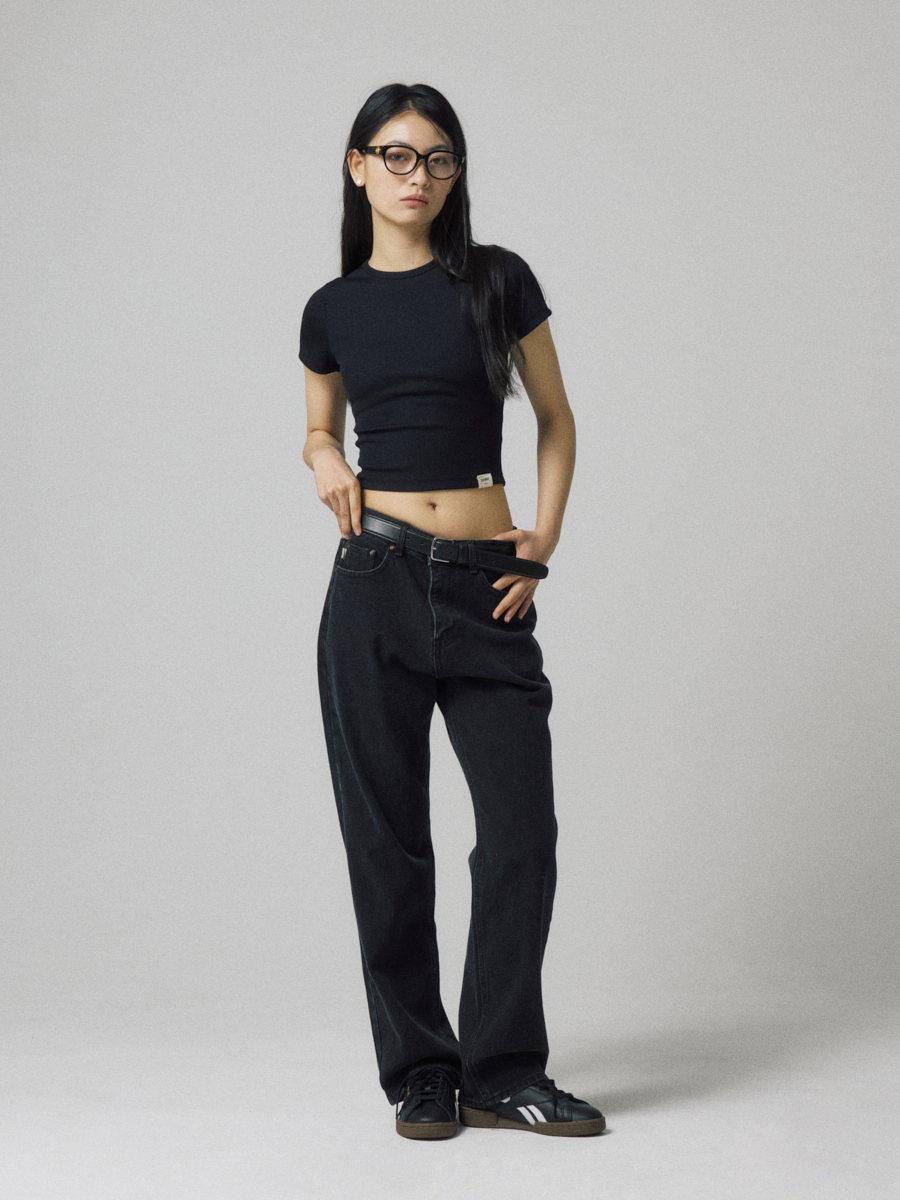 ★GLOWNY★G CLASSIC RIB TEE (BLACK)★正規品/韓国直送料込 MUSINSA公式 | GLOWNY G CLASSIC RIB TEE (BLACK)