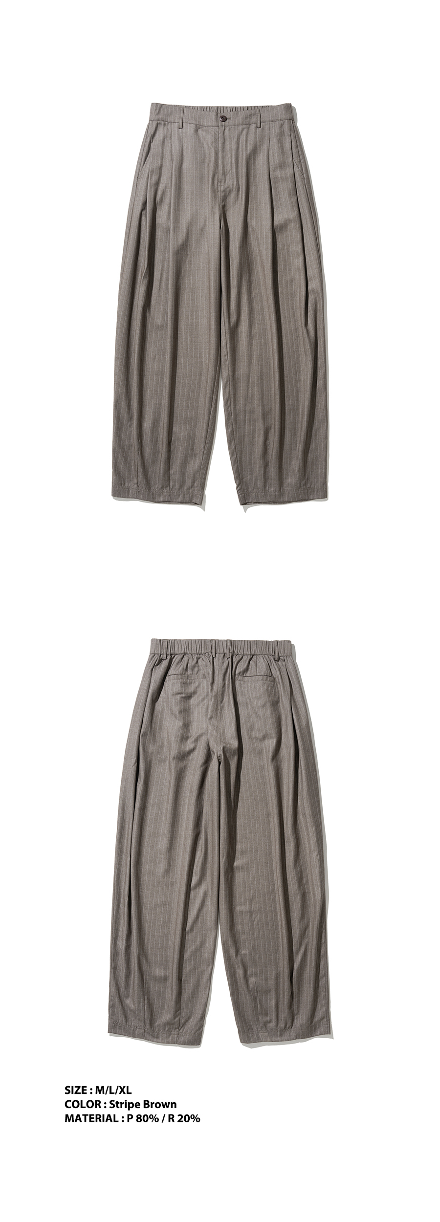 パンツ NOT4NERD TR 3 Tuck Balloon Pants Stripe Navy PT093SNY MUSINSA | NOT4NERD TR 3 Tuck Balloon Pants - Stripe Brown
