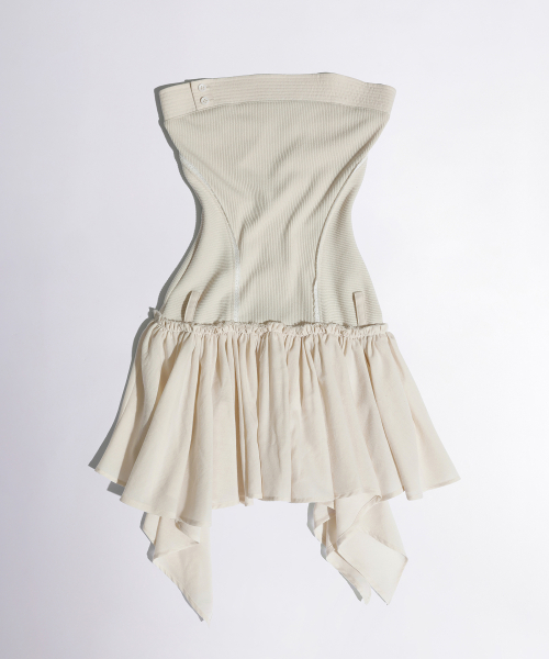 MUSINSA | SCULPTOR Tube Top Low Waist Dress Cream