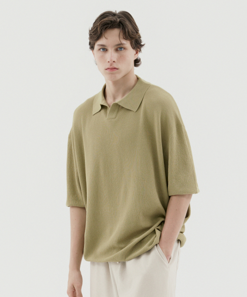 cool summer открытый воротник короткий рукав трикотаж(5color)