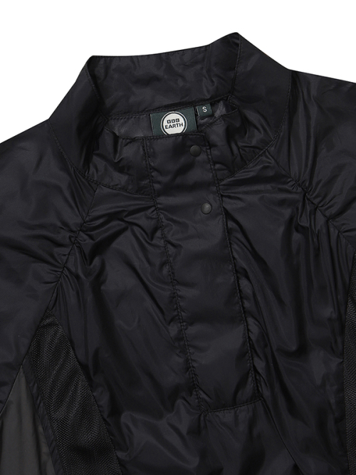 W mesh curved короткий рукав anorak_Black