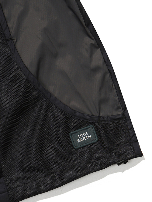 W mesh curved короткий рукав anorak_Black