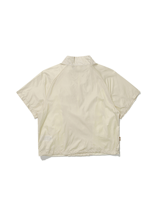 W mesh curved короткий рукав anorak_Cream