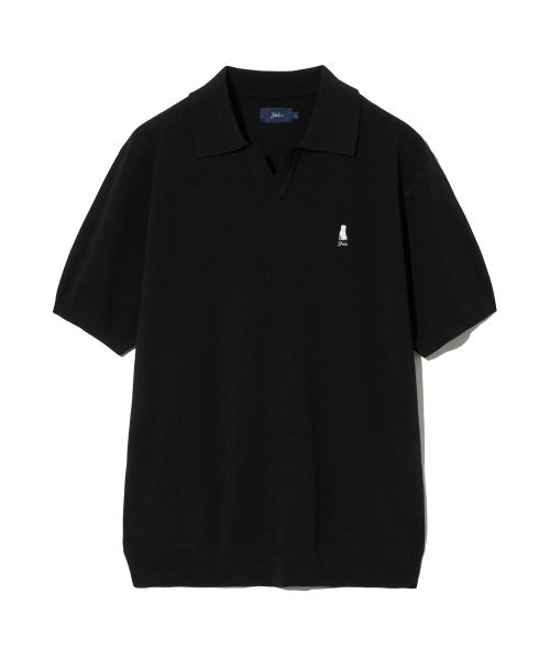 Поло с разрезом на воротнике вязаный трикотаж Comfort Cool Black