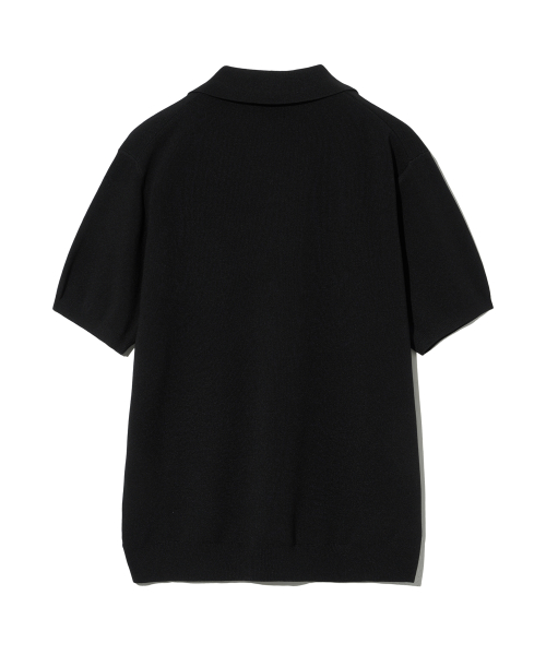 Поло с разрезом на воротнике вязаный трикотаж Comfort Cool Black
