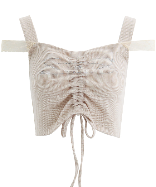 Топ PRETTY TOP IN BEIGE (майка со сборками)