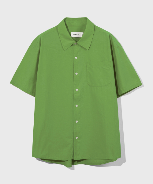 хлопок выстиранный половина shirt_green