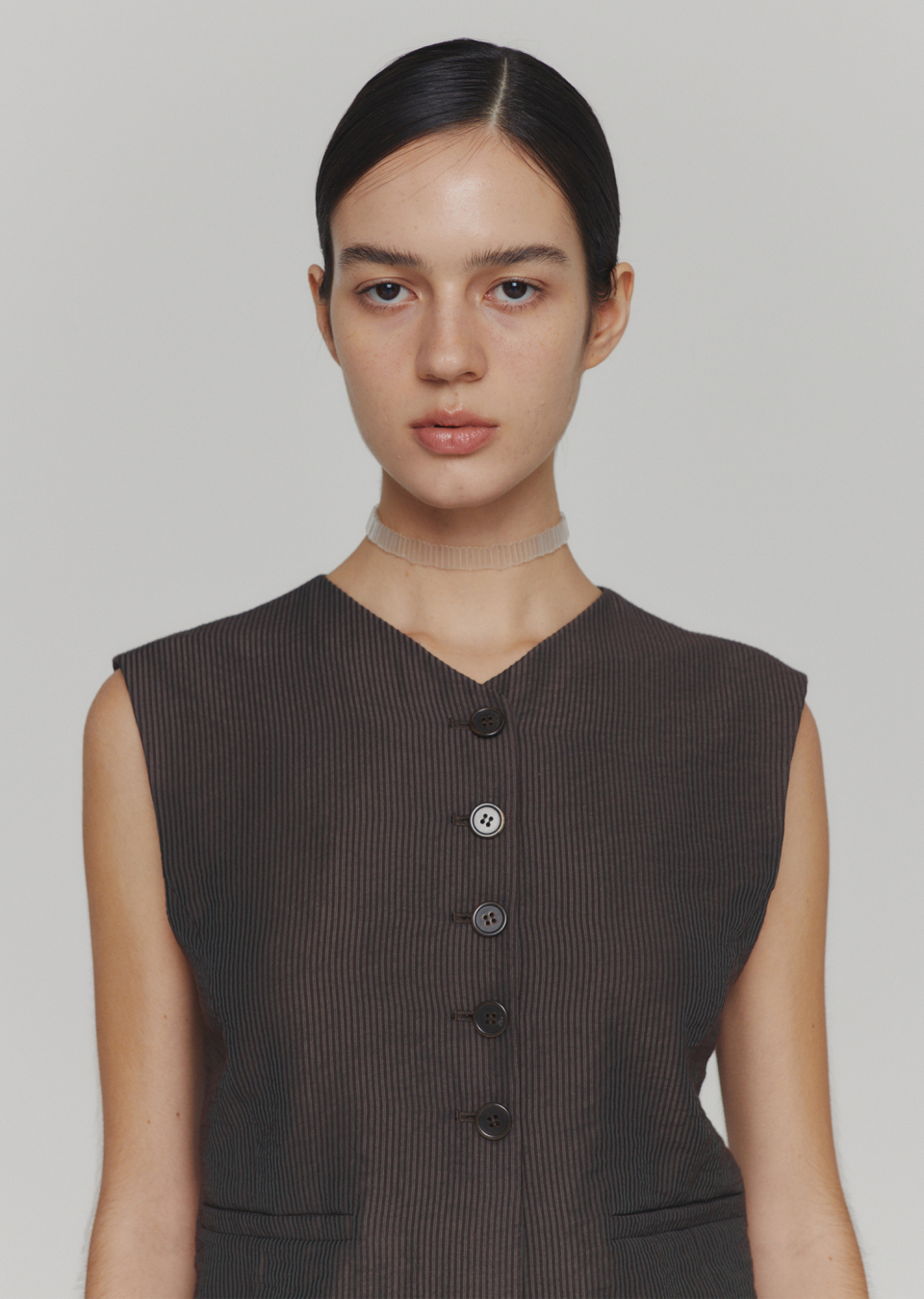 Mango button down stripe vest in gray - part of a set | ASOS