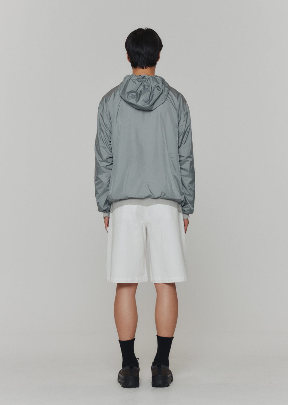 아모멘토(AMOMENTO) GLOSSY NYLON HALF ZIP-UP JUMPER (3COLORS