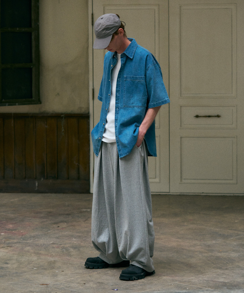 джинс оверсайз короткий рукав shirt_blue