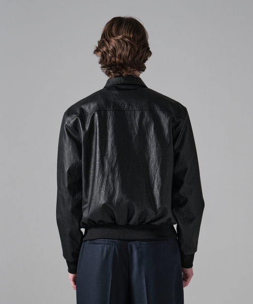 Кожаный бомбер (Black)