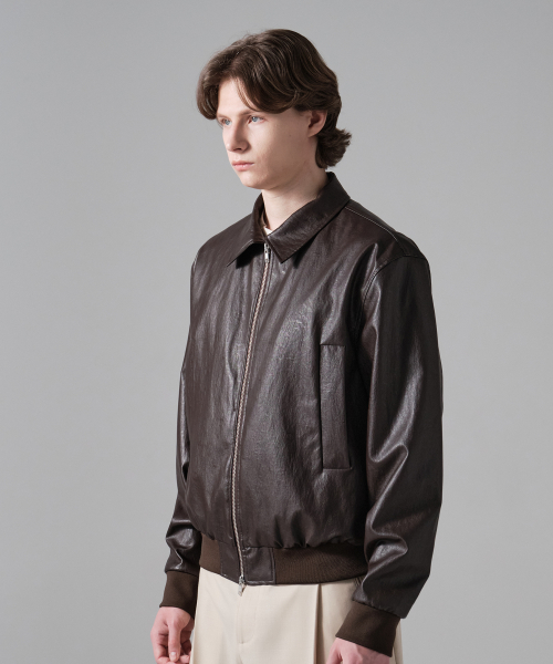 Кожаный блузон (Dark Brown)