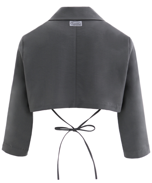 TULIP JACKET IN GREY (жакет с рукавом 7/8 и бантом)