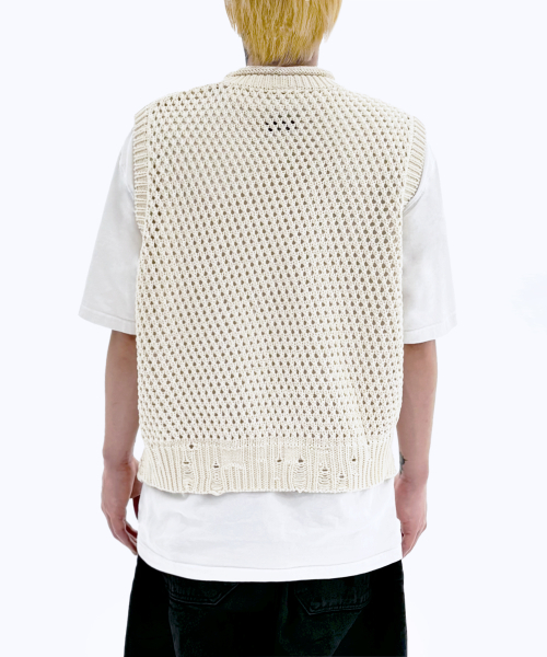 HEART STITCH трикотаж жилет-ivory