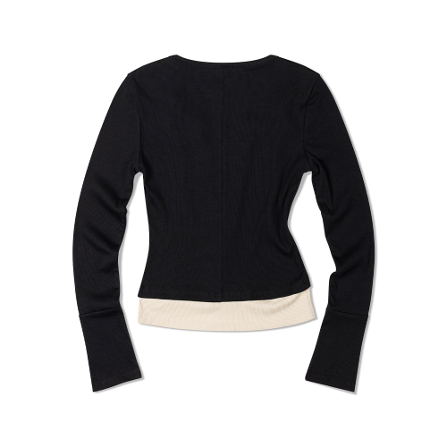Многослойный лонгслив хенли (BLACK)