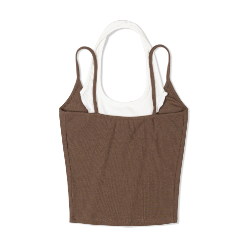 Многослойный топ на бретелях (BROWN)