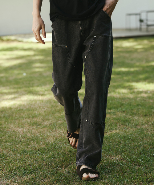 Свободные джинсы double knee [Black]