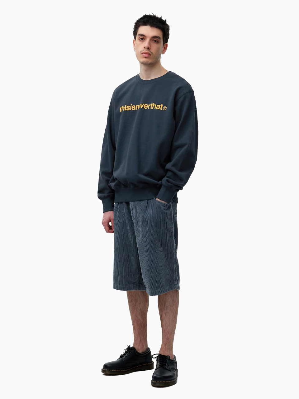 MUSINSA | thisisneverthat® Overdyed Corduroy Short Navy
