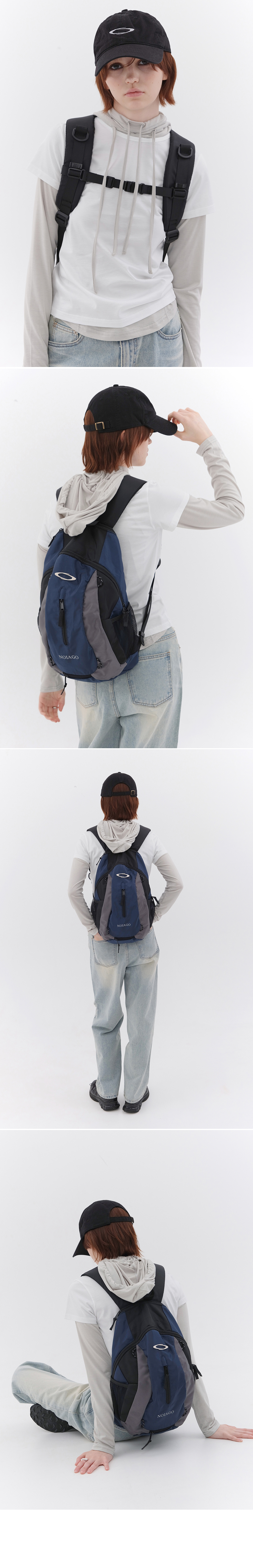MUSINSA | NOIAGO NOI1235 Multi Logo Backpack (Blue)
