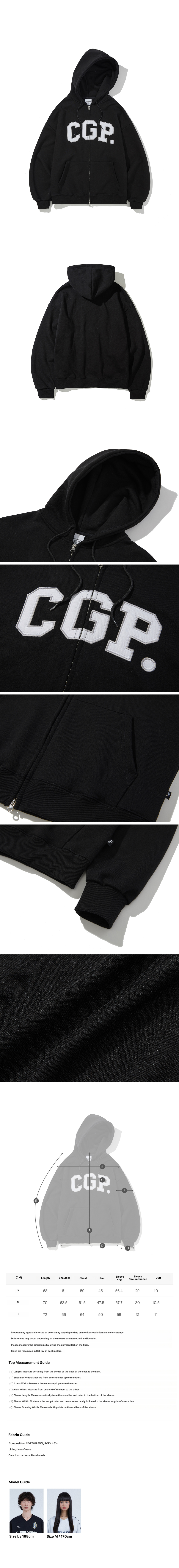 MUSINSA | Codegraphy CGP ARCH LOGO ZIP-UP HOODIE_BLACK