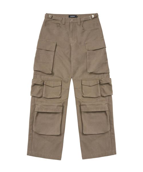 Ten карман карго pants_Brown