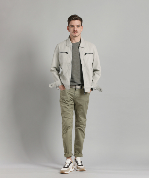 Куртка из экокожи на молнии Light Grey