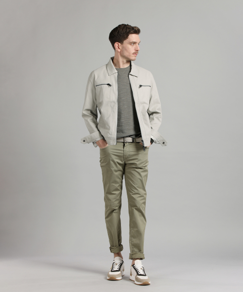 Куртка из экокожи на молнии Light Grey