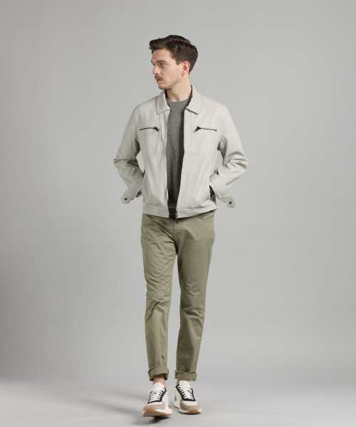 Куртка из экокожи на молнии Light Grey