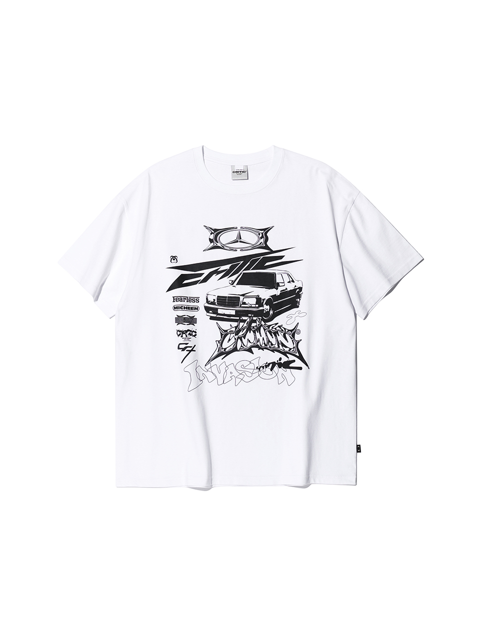 크리틱(CRITIC) PIGMENT RACING CRITIC CAR T-SHIRTS WHITE