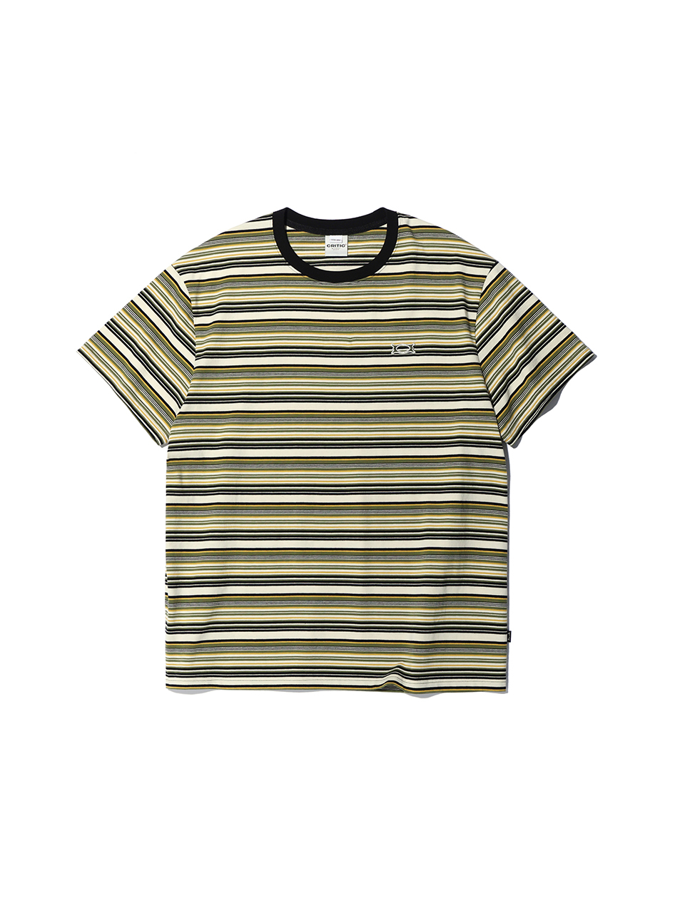 ◆25SS CRITIC 万魔殿 Wormhole Logo T-Shirt/2色◆ 크리틱(CRITIC) WORMHOLE LOGO STRIPE T-SHIRTS GREEN - 사이즈