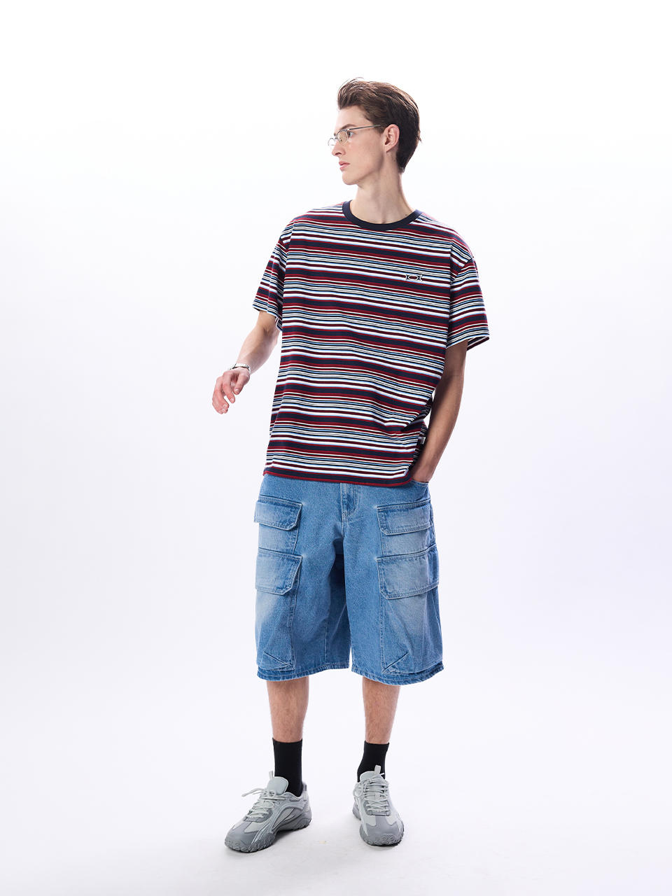 ◆25SS CRITIC 万魔殿 Wormhole Logo T-Shirt/2色◆ MUSINSA | CRITIC WORMHOLE LOGO STRIPE T-SHIRTS NAVY