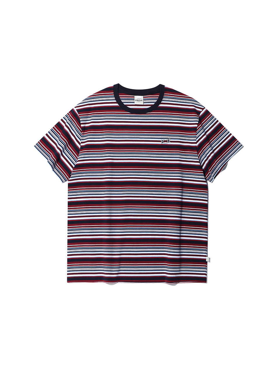 ◆25SS CRITIC 万魔殿 Wormhole Logo T-Shirt/2色◆ MUSINSA | CRITIC WORMHOLE LOGO STRIPE T-SHIRTS NAVY