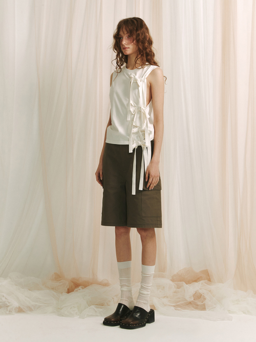 ASYMMETRIC TIED топ-OFF белый